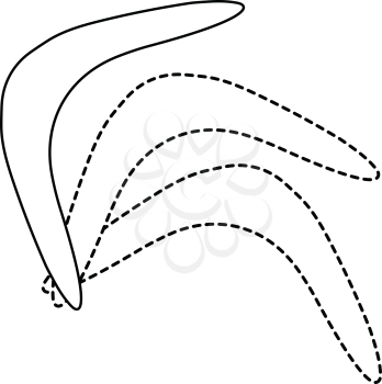 Icon of boomerang. Thin line design. Vector illustration.