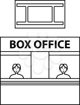 Box office icon. Thin line design. Vector illustration.