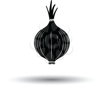Onion icon. White background with shadow design. Vector illustration.