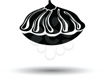 Bush pumpkin icon. White background with shadow design. Vector illustration.