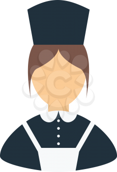 Hotel maid icon. Flat color design. Vector illustration.