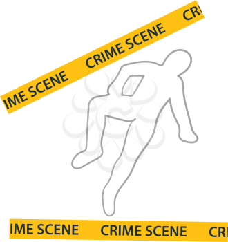 Crime scene icon. Flat color design. Vector illustration.