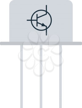 Transistor icon. Flat color design. Vector illustration.