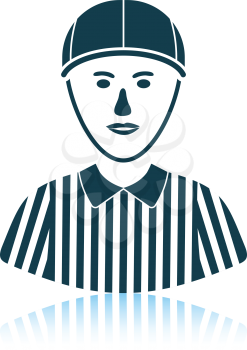 American football referee icon. Shadow reflection design. Vector illustration.