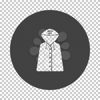 Raincoat icon. Subtract stencil design on tranparency grid. Vector illustration.