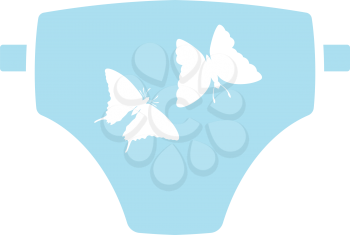 Diaper icon. Flat color design. Vector illustration.