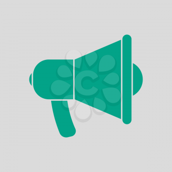 Promotion Megaphone Icon. Green on Gray Background. Vector Illustration.
