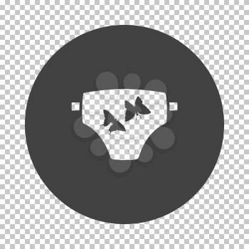 Diaper icon. Subtract stencil design on tranparency grid. Vector illustration.
