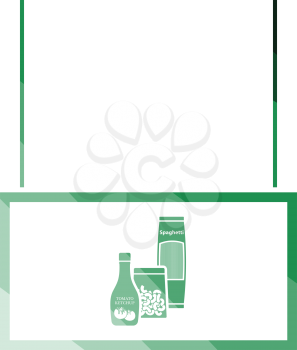 Grocery market department icon. Flat color design. Vector illustration.