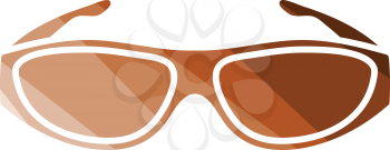 Poker sunglasses icon. Flat color design. Vector illustration.