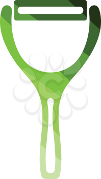 Vegetable peeler icon. Flat color design. Vector illustration.