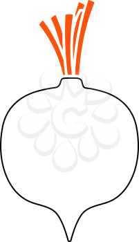 Beetroot Icon. Thin Line With Orange Fill Design. Vector Illustration.