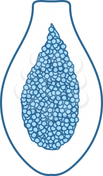 Icon Of Papaya In Ui Colors. Thin Line With Blue Fill Design. Vector Illustration.