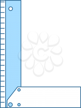 Setsquare Icon. Thin Line With Blue Fill Design. Vector Illustration.
