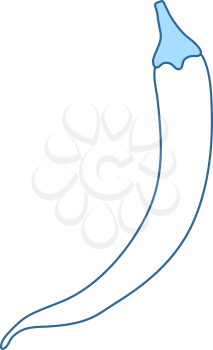 Chili Pepper Icon. Thin Line With Blue Fill Design. Vector Illustration.