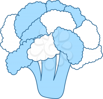 Cauliflower Icon. Thin Line With Blue Fill Design. Vector Illustration.