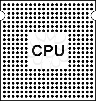 CPU Icon. Outline Simple Design With Editable Stroke. Vector Illustration.
