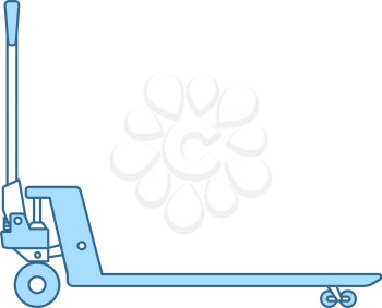 Hydraulic Trolley Jack Icon. Thin Line With Blue Fill Design. Vector Illustration.