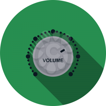 Volume Control Icon. Flat Circle Stencil Design With Long Shadow. Vector Illustration.