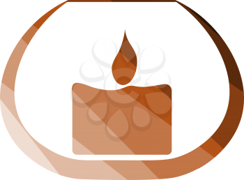 Candle In Glass Icon. Flat Color Ladder Design. Vector Illustration.