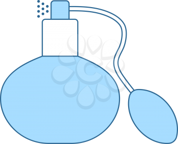 Cologne Spray Icon. Thin Line With Blue Fill Design. Vector Illustration.