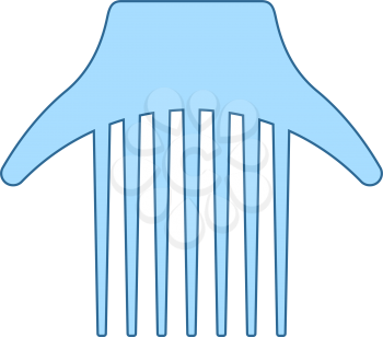 Comb Icon. Thin Line With Blue Fill Design. Vector Illustration.