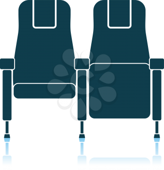 Cinema Seats Icon. Shadow Reflection Design. Vector Illustration.