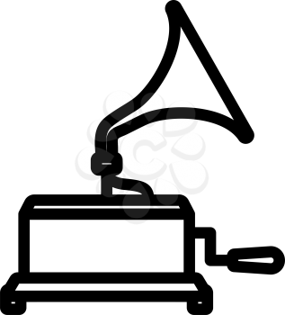 Gramophone Icon. Bold outline design with editable stroke width. Vector Illustration.
