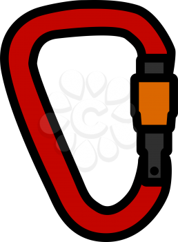 Alpinist Carabine Icon. Editable Bold Outline With Color Fill Design. Vector Illustration.
