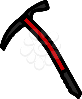 Ice Axe Icon. Editable Bold Outline With Color Fill Design. Vector Illustration.