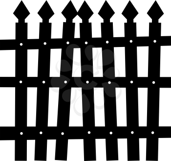 Fence Over White Background for Creating Halloween Designs. Vector illustration.