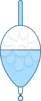 Icon Of Float. Thin Line With Blue Fill Design. Vector Illustration.