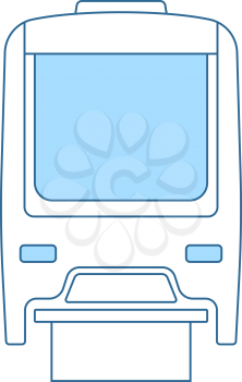 Monorail Icon. Thin Line With Blue Fill Design. Vector Illustration.