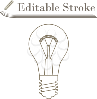Electric Bulb Icon. Editable Stroke Simple Design. Vector Illustration.