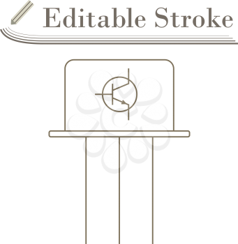Transistor Icon. Editable Stroke Simple Design. Vector Illustration.