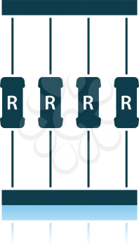 Resistor Tape Icon. Shadow Reflection Design. Vector Illustration.