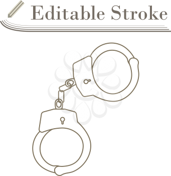 Handcuff Icon. Editable Stroke Simple Design. Vector Illustration.