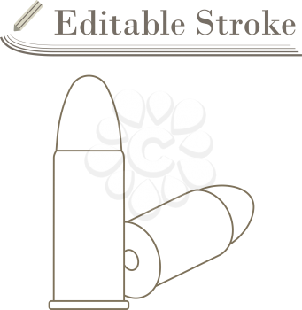 Pistol Bullets Icon. Editable Stroke Simple Design. Vector Illustration.