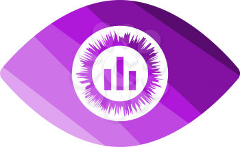 Eye With Market Chart Inside Pupil Icon. Flat Color Ladder Design. Vector Illustration.