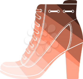 Ankle Boot Icon. Flat Color Ladder Design. Vector Illustration.