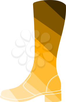 Autumn Woman Boot Icon. Flat Color Ladder Design. Vector Illustration.