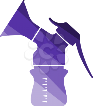 Breast Pump Icon. Flat Color Ladder Design. Vector Illustration.