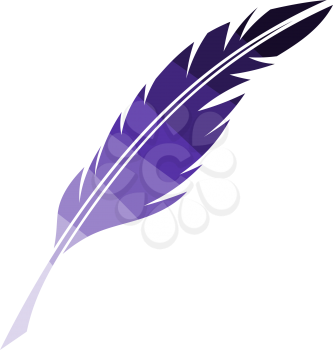 Writing Feather Icon. Flat Color Ladder Design. Vector Illustration.