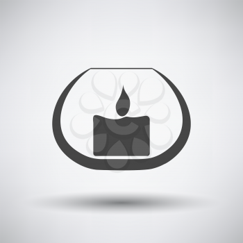 Candle in Glass icon on gray background with round shadow. Vector illustration.