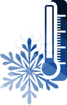 Winter Cold Icon. Flat Color Ladder Design. Vector Illustration.