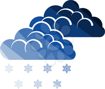 Snow Icon. Flat Color Ladder Design. Vector Illustration.