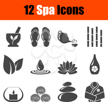 Spa Icon Set. Fully editable vector illustration. Text expanded.