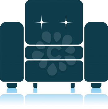 Home Armchair Icon. Shadow Reflection Design. Vector Illustration.