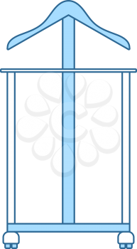 Hanger Stand Icon. Thin Line With Blue Fill Design. Vector Illustration.