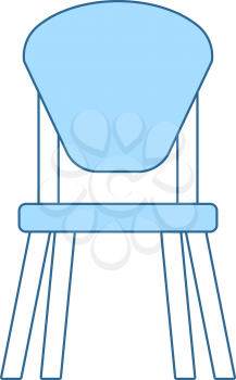 Child Chair Icon. Thin Line With Blue Fill Design. Vector Illustration.